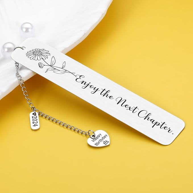 50th Birthday Gifts for Her, 16 21st 30th 40th 50th 60th Birthday Gifts for Her, Birthday Gift Ideas for Friend Bestie Mom Grandma Sister Girls Book Lovers,Birth Flower Bookmark,Sunflower Gifts