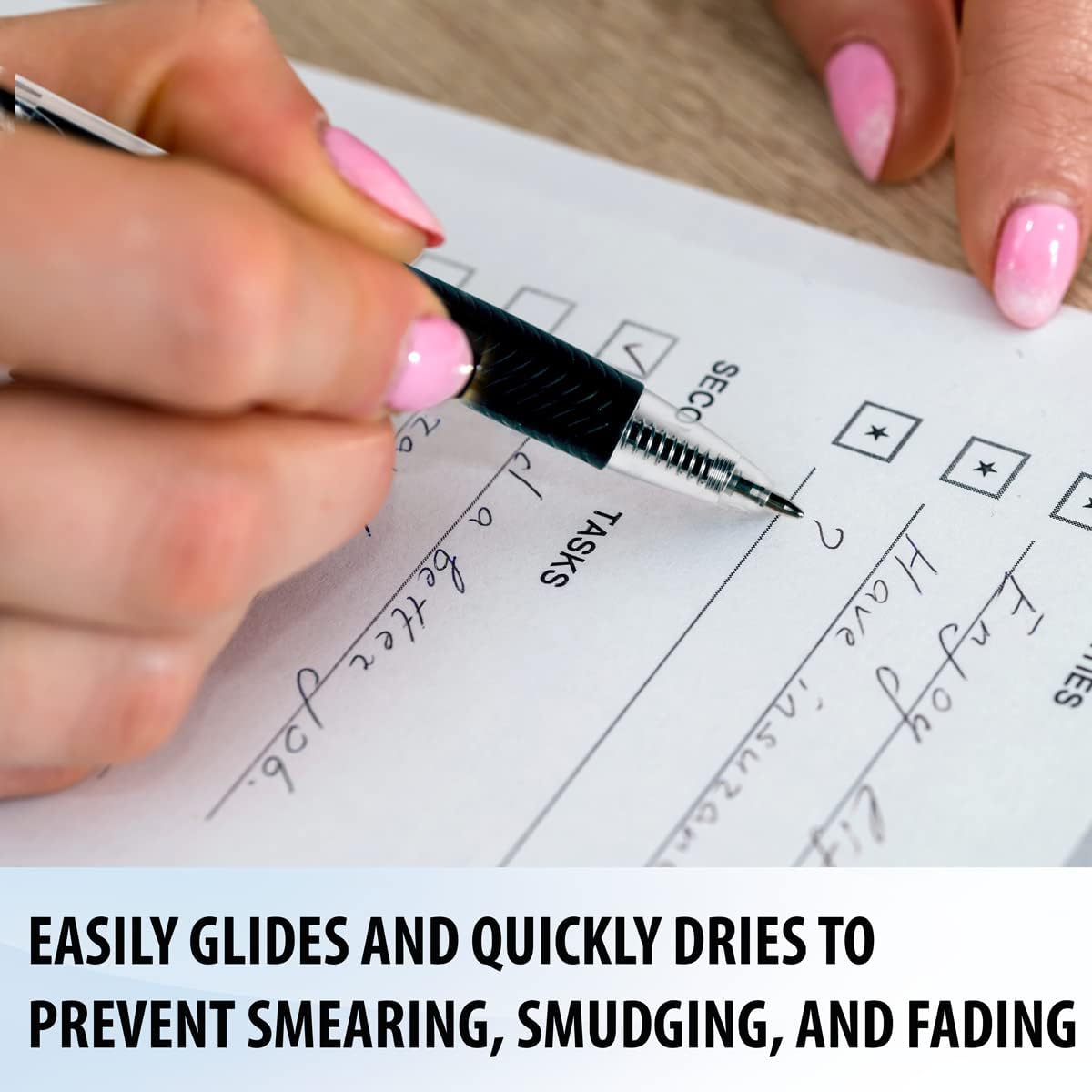 Inc. ClipClicks Retractable Ballpoint Pens - Bulk 1.0-mm Medium-Point Pen Set With Comfort Grip for School, Office, Writing, and Journaling, 75 Count, Black