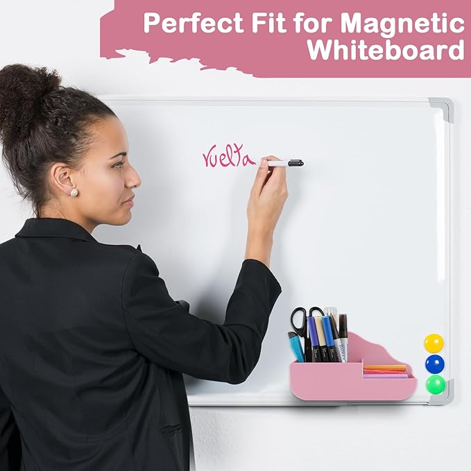 Magnetic Pen Holder,3 Compartments Magnetic Dry Erase Marker Holder,Extra Strong Magnet Storage Marker Pen Pencil Organizer for Refrigerator,Whiteboard,Locker Accessories(Cloud Style)