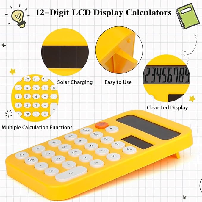 Basic Calculator Calculator Small Mini Calculator Calculator for School School Supplies 4 Function Calculator Cute School Supplies for Girls Simple Calculator Financial Calculator Solar Calculator