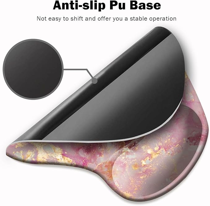 DOOKE Ergonomic Mouse Pad with Wrist Support and Coaster,Mouse Pads with Non-Slip PU Base for Home Office Working Studying Easy Typing & Pain Relief Luxury Marble
