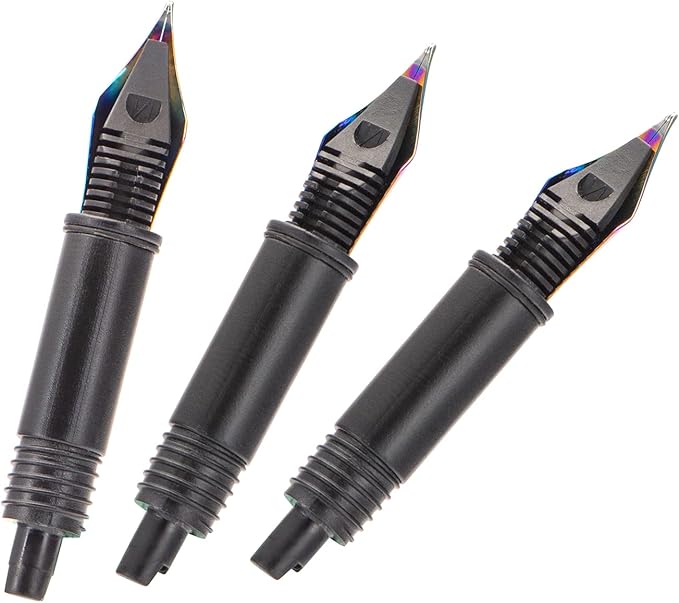Set of 3 Hong Fountain Pen Rainbow Nibs (Fine, Extra Fine and Bent Nib) for Black Forest 1850, 1851, M2, 1843, 6013, 517D, 517S, 525,H1, H3, A3, 1843 and 920 Series