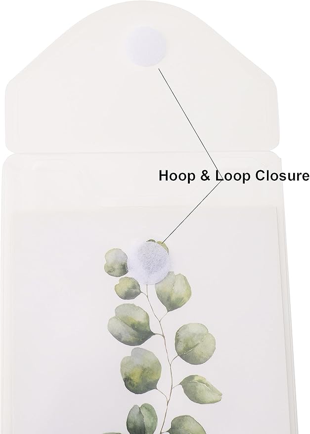6’’ x 9’’ Vertical Clear Plastic Envelopes Receipt Stickers File Storage 30 Pack Hook Loop Closure