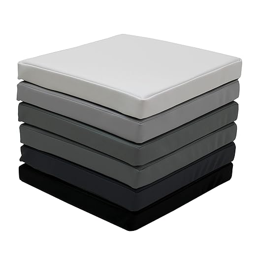 Factory Direct Partners SoftScape 15 inch Square Classroom Floor Cushions with Handles; Flex Seating for Daycare, Preschool, Playroom; 2 inch Thick Deluxe Foam (6-Piece) - Gray/Light Gray, 12228-GYLG