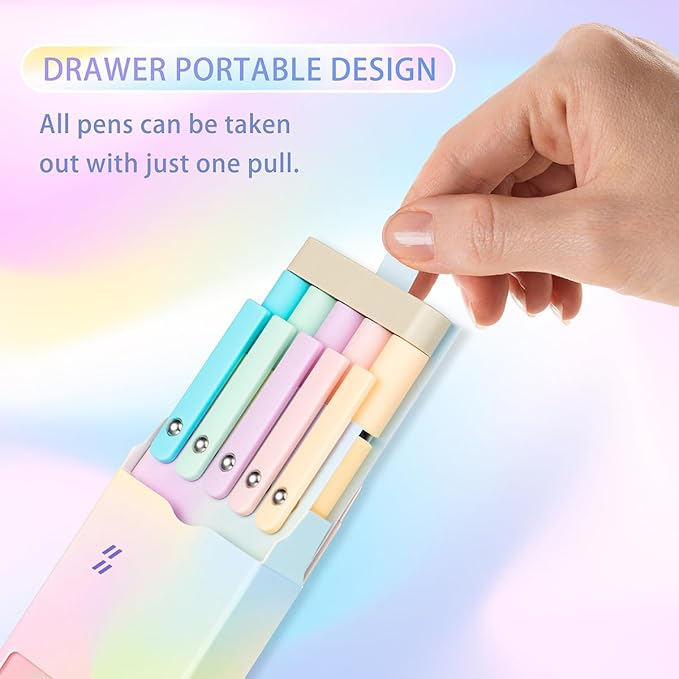 5 PCS Zennyth Gel Pens Quick Dry Fine Point Premium Retractable Rolling Ball Black Ink Smooth Writing Pens for School Office (Aurora)