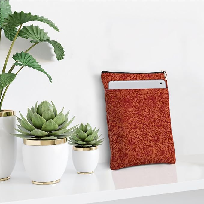 Vintage Flower Bird Book Sleeve Book Lovers Gifts Autumn Style Waterproof Book Cover Book Accessories Book Covers for Paperbacks Book Pouch Book Protector with Front Pocket for Women Girls Book Lover