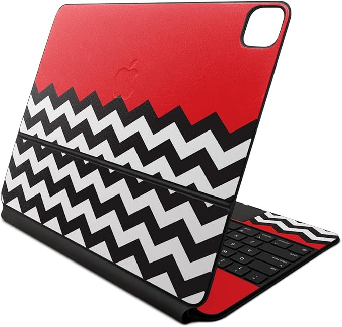 Skin Compatible with Apple Magic Keyboard for iPad Air 13-inch (M2) 2024 - Red Chevron - Premium 3M Vinyl Protective Wrap Decal Cover - Easy to Apply | Crafted in The USA by MightySkins