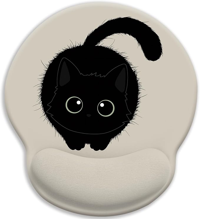 Cat Lovers Ergonomic Mouse Pad with Wrist Rest, Mouse Pads for Desk, Gaming Mouse Pad with Wrist Support, Funny Mousepad with Non-Slip Pain Relief PU Base, Cute Office Desk Accessories Decor