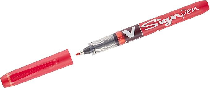 Pilot V Sign Pen Liquid Ink 2.0 mm Tip - Red, Single Pen