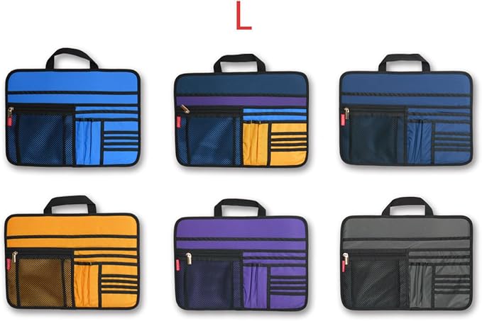 Unisex Bag Briefcase Insert Organizer Office File Document Storage Organizer (L) (Navy)