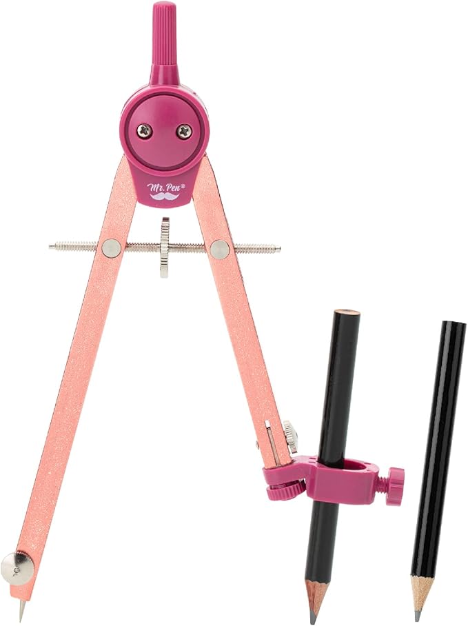 Mr. Pen- Compass for Geometry, Rose Gold, Compass with Pencil, Drawing Compass Drawing Tool, Math Compass, Drafting Tools, Drawing Tools, Geometry Compass, Circle Drawing Tool, Geometry Set