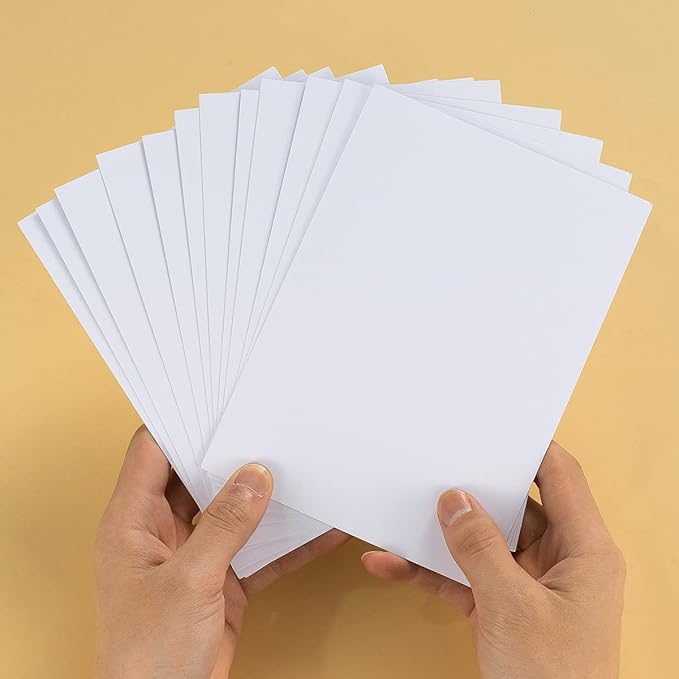 50 Sheets Blank Cardstock Paper 250 GSM Thick Heavy Cards Stock for DIY Art Projects, Card Making, Postcards, Greeting Cards, Birthday Party, Wedding Invitation (White, 4x6 inches)