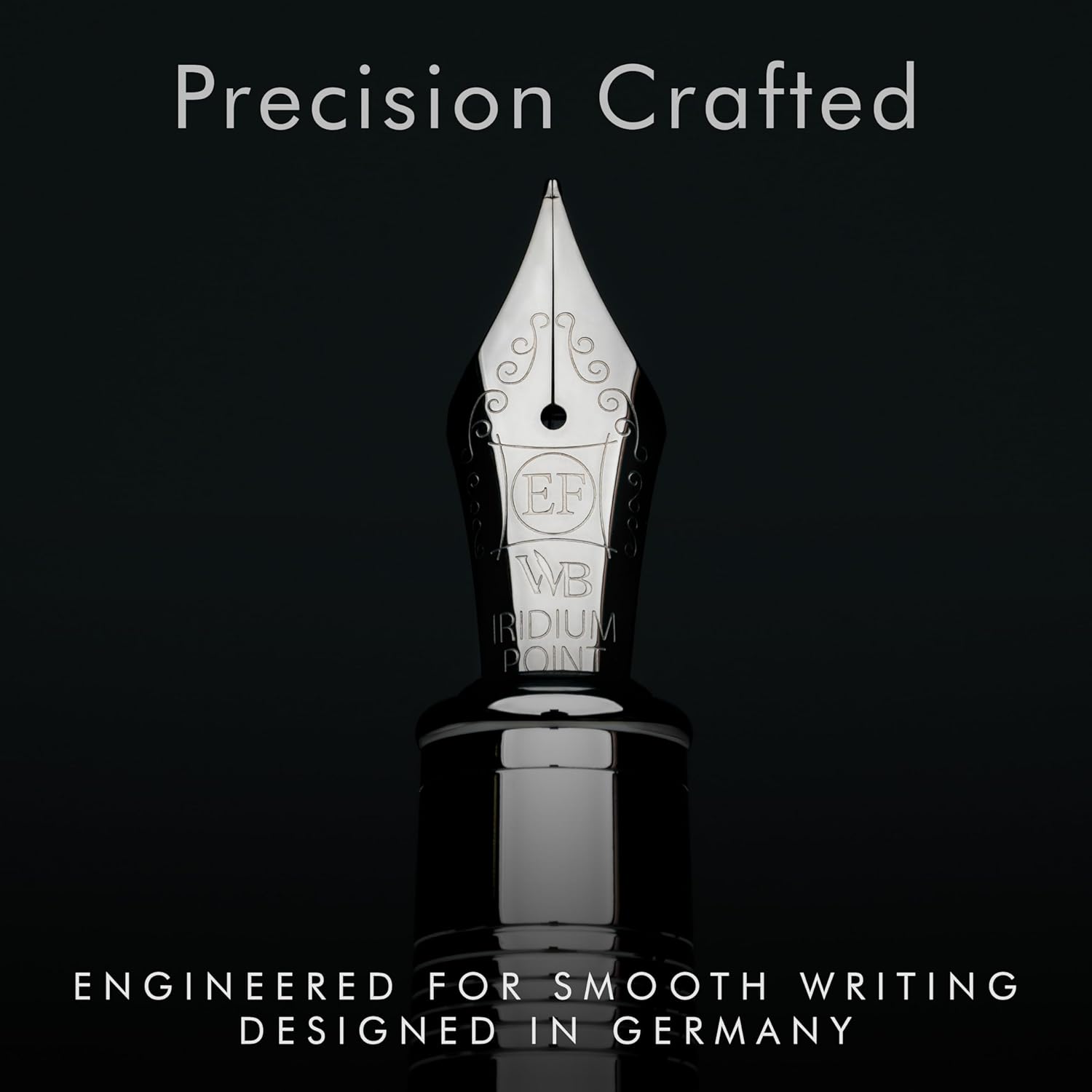 Wordsworth & Black Majesti Fountain Pen-(Checked), Luxury Case, Chrome Finish; Extra Fine Nib- Ink Cartridges, Refillable Ink Converter-Calligraphy Pen-Best Business Gift Set for Men & Women