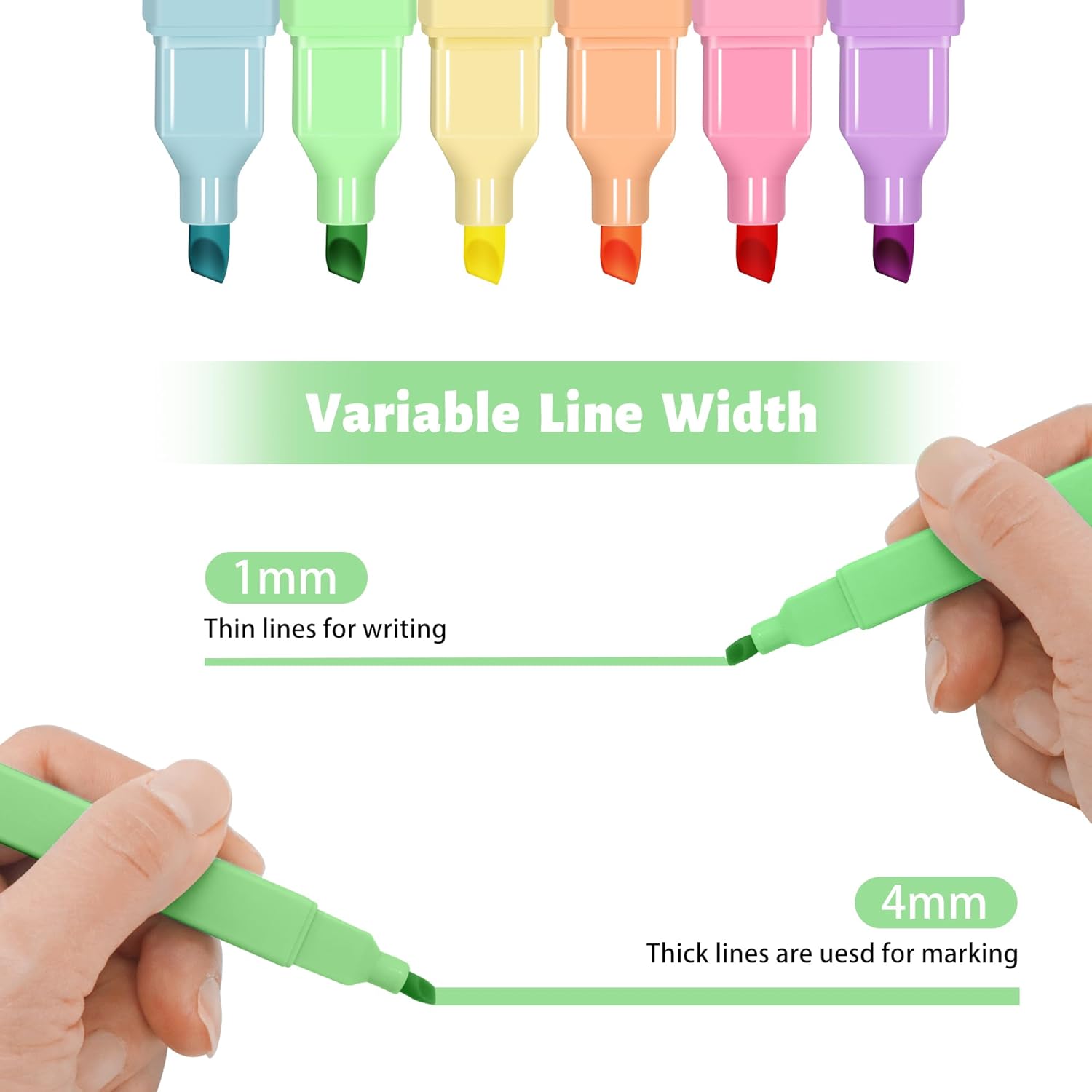 Aesthetic Highlighters,12pcs Chisel Tip Highlighter, Pastel Candy Colors, Cute Assorted Colors Highlighter, Bible Highlighters and Pens No Bleed for Bible Pages