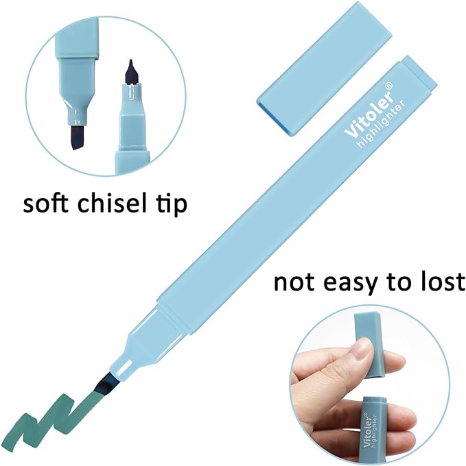 Vitoler 20Pcs Highlighters,Pastel Highlighters Set,Assorted Morandi Color Highlighters, Chisel Tip Bible Highlighters for School Office Supplies