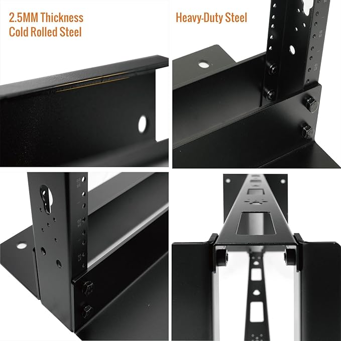 2-Post 38U Open Frame Server Rack for 19inch AV/Data/IT Network Equipment,with Tapped Hole