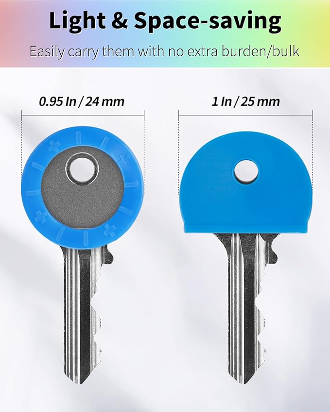 Vibit 48 Pack Key Cap Tags Set in 8 Assorted Colors Plastic Key Identifier Coding Label Covers for Standard Flat House Keys, 2 Styles