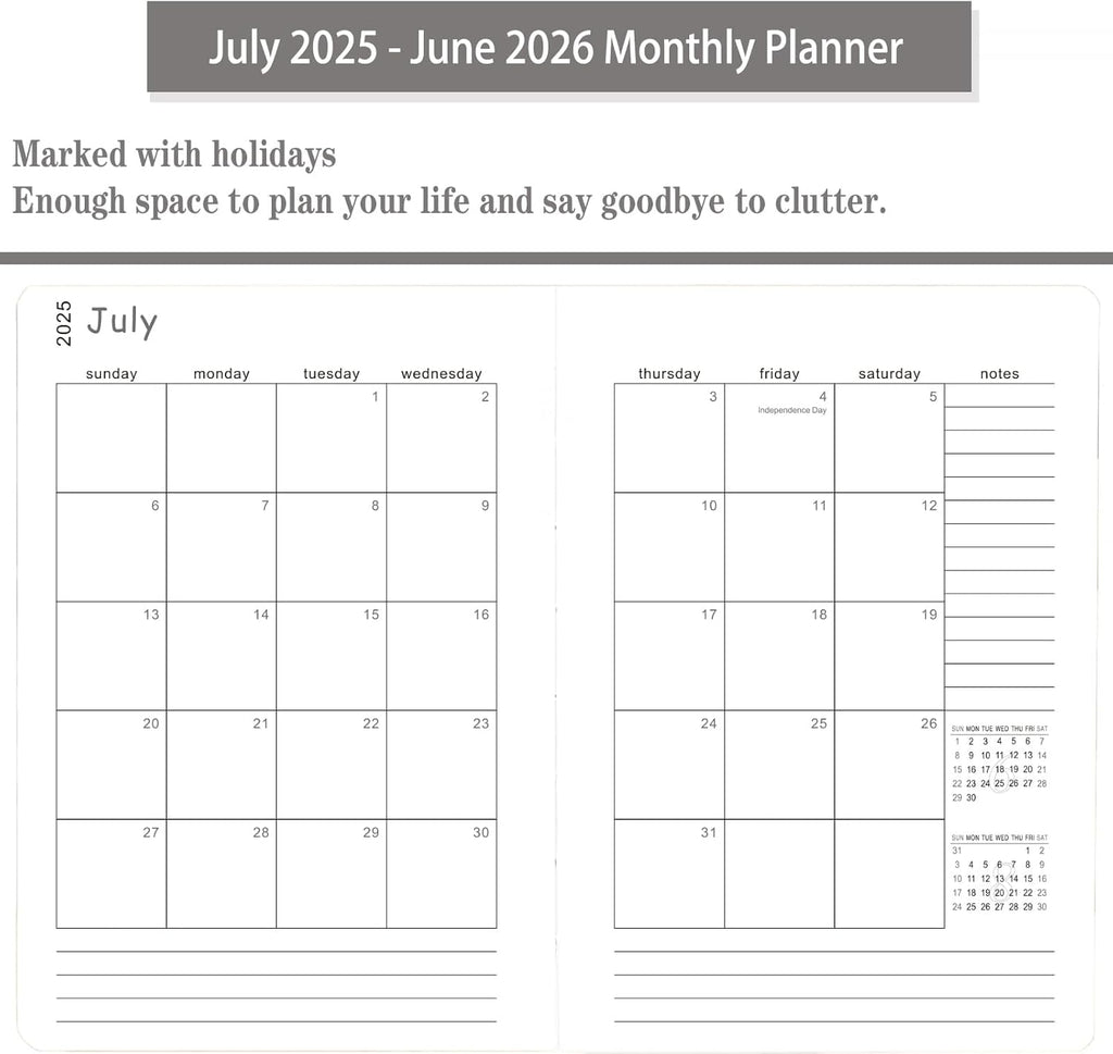 Daily Planner 2025-2026, One Page Per Day, Academic Planner (July 2025 - June 2026), Appointment Book with Time Slots and Monthly Tabs, 5.7" x 8.25", Pocket, Leather Cove (Brown)