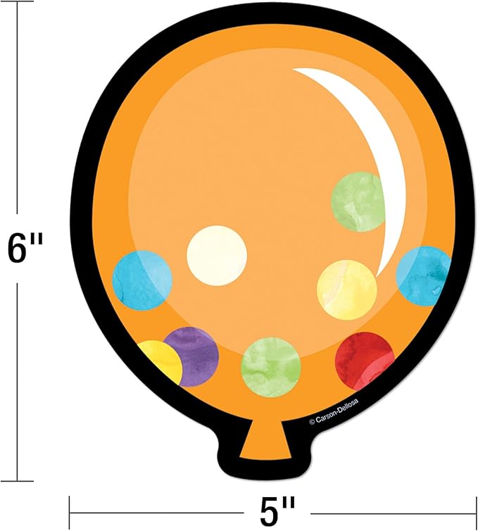Carson Dellosa Celebrate Learning 36-Piece Colorful Balloons Bulletin Board Cutouts, Balloon Cutouts for Bulletin Boards, Birthday and Party Bulletin Board Decorations, Birthday Classroom Décor