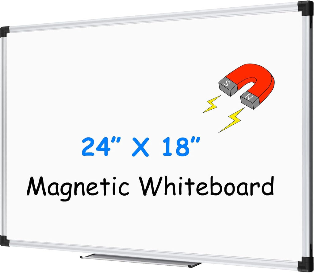 XBoard Magnetic Whiteboard 24 x 18 Inch, Dry Erase Board with Aluminium Frame