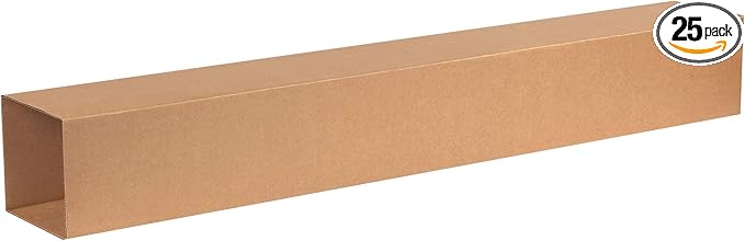 Aviditi T6648INNER Telescoping Corrugated Cardboard Box 6" L x 6" W x 48" H, Kraft, For Shipping, Packing and Moving (Pack of 25)
