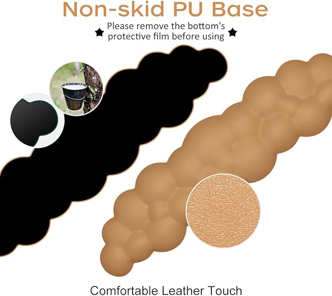 JIKIOU Upgrade Leather Cloud Keyboard Wrist Rest, Cloud Wrist Rest with Non-Slip PU Base, Comfortable Memory Foam Wrist Rest for Computer Laptop Mac Gaming Office and Pain Relief Christmas Wish Gift