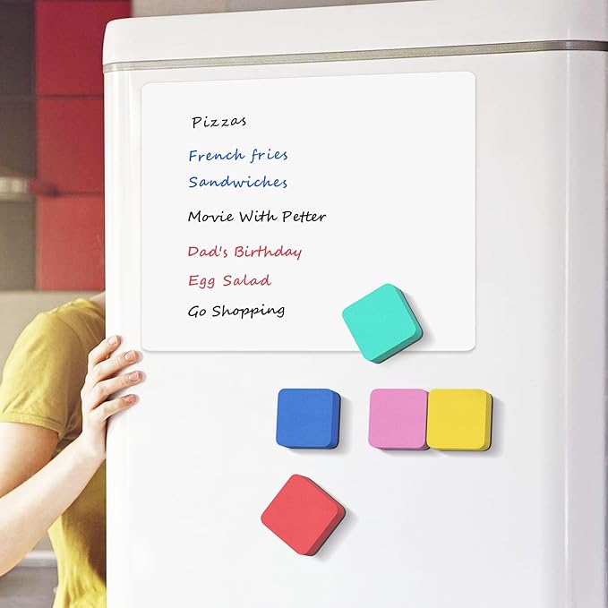 MaxGear 48 Pack Dry Erase Erasers, Magnetic Whiteboard Dry Erasers for Classroom, Mini Whiteboard Cleaning Pads, Chalkboard Wiper Teacher Supplies for School, Office, Home （6 Color Set, 2 x 2 Inch