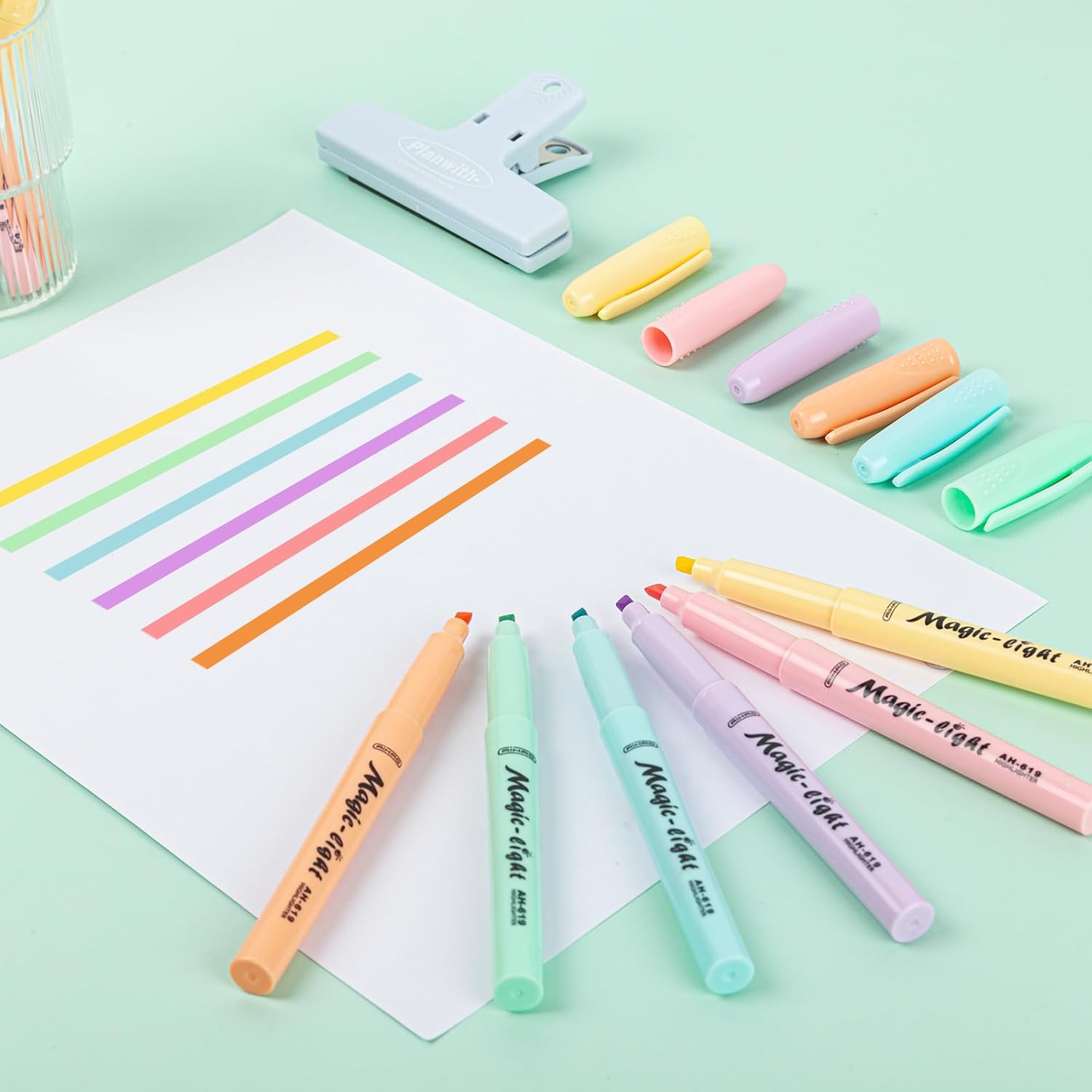 AIHAO Pastel Highlighters, Assorted Color, Chisel Tip Marker Pen, 12Pack, No Bleed, Aesthetic Cute Highlighter, Ideal for School Office Supplies.