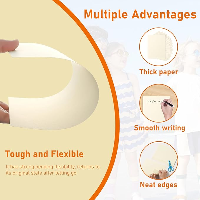 40 Sheets Cream Cardstock 8.5 x 11 Off White Paper, 200gsm Premium Craft Paper Card Stock for DIY Cards Making, Wedding Invitations, Greeting Card, Bussine Cards, Menus, Birthday