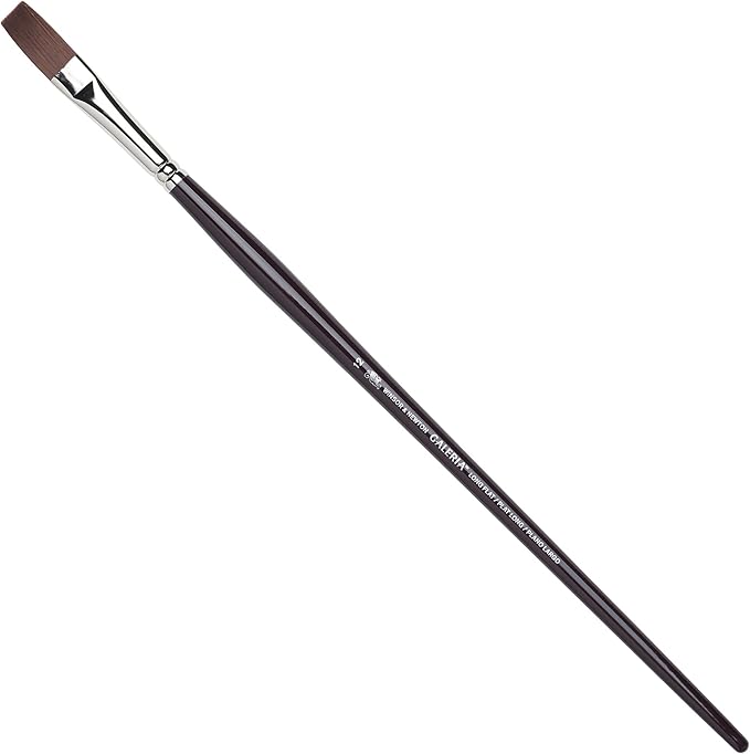 Winsor & Newton Galeria Flat Long Handle Brush, Size 13, #12