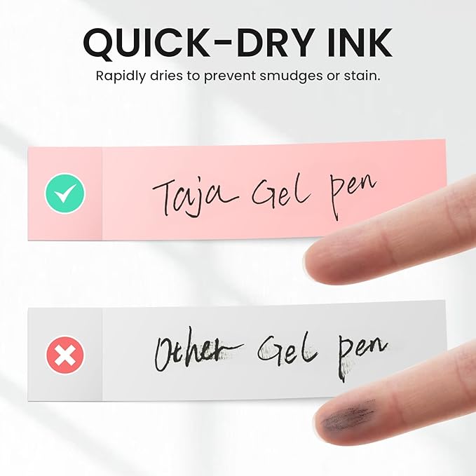 Gel Pens, 6 Pcs Quick Dry Blcak Gel Ink Pens, 0.5mm Fine Point Smooth Writing Pens for Journaling and Note Taking, Cute Aesthetic Pens for Women & Men-Pastel