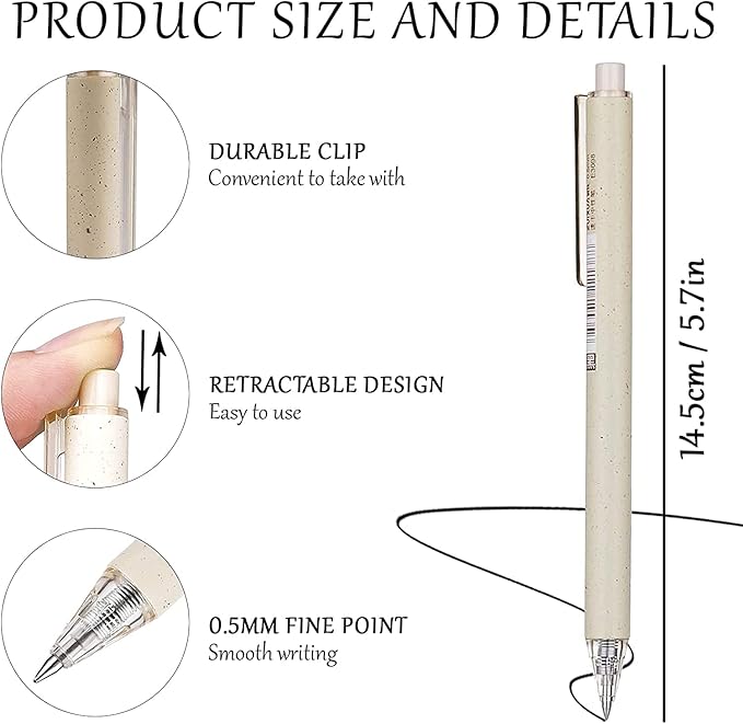 Pink Gel Cute Pens - 0.5mm Fine Point, Colorful & Fun, Smooth Writing, Perfect for School & Office Supplies, Pack of 12