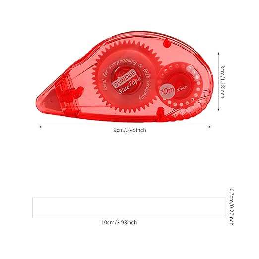 Glue Runner Permanent, Double Sided Adhesive Scrapbook Runner Tape Roller, 0.3-inch by 360-Inch, Permanent Adhesive Roller Applicator, 8 Pack - Red