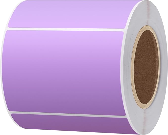 Hybsk 3x2 inch Color Direct Thermal Labels for Shipping, Barcodes, Address, Compatible with Rollo Label Printer & Zebra Desktop Printers(3"x2",Purple)