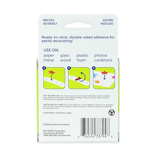 Glue Dots, Mini Dots, Double-Sided, 3/16", 900 Dots, DIY Craft Glue Tape, Sticky Adhesive Glue Points, Liquid Hot Glue Alternative, Clear, 3 Pack