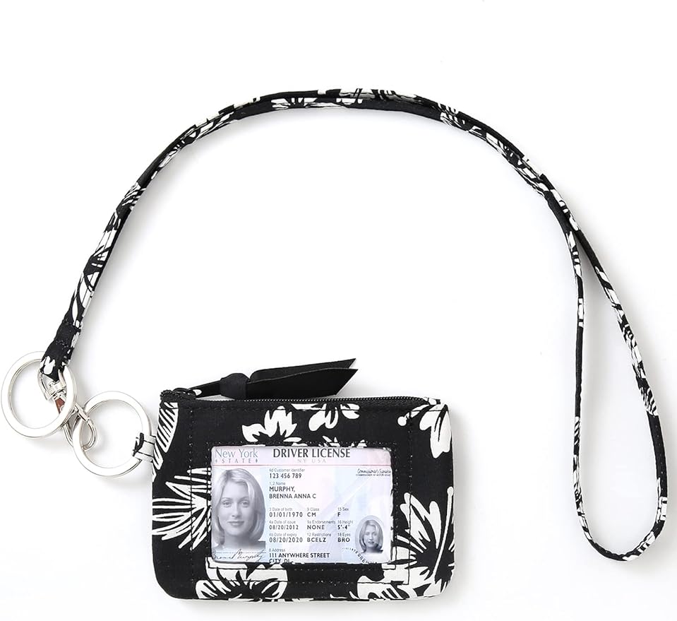 WONDERFUL FLOWER Lanyard Wallet, ID Holder with Lanyard, ID Wallet with Lanyard, Keychain Wallet for Women
