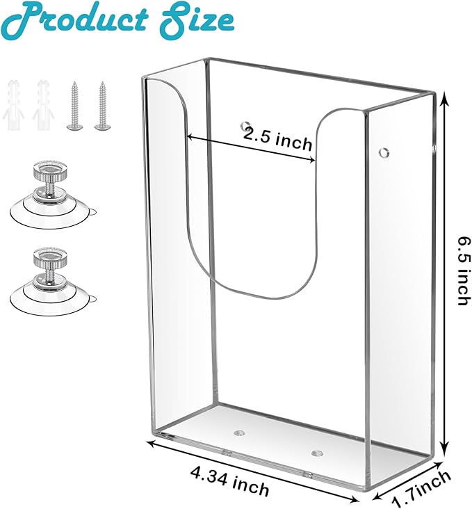 zavekia Brochure Holder, 4 x 6 Inches Brochure Holder Wall Mount Literature Holder Clear Flyer Holder Wall Mounted (1 pack)