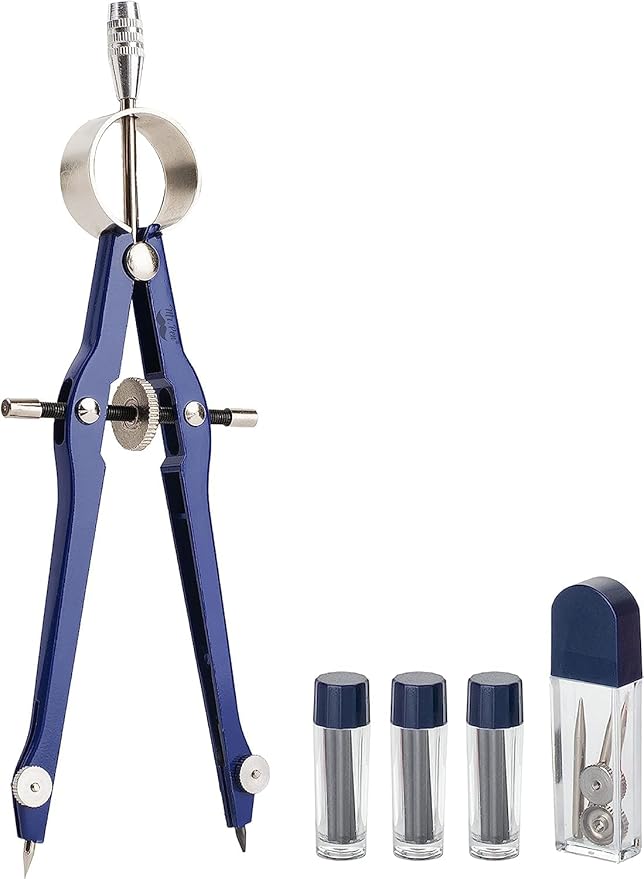 Mr. Pen- Professional Compass with Lock and Free Life TIME Lead Replacement, Compass for Geometry, Spring Bow Compass, Precision Compass Math, Drafting Compass, Compass Drawing, Metal Compass