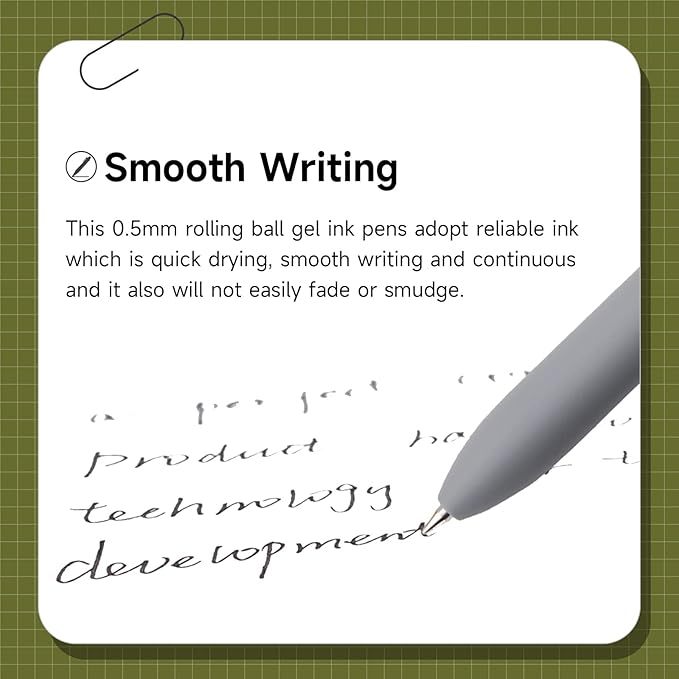 Gel Pens, 10 Pcs 0.5mm Fine Point Smooth Writing Pens Cute Pens, High-End Series Black Ink Pens for Journaling Note Taking, School Office Supplies for Women Men (10 Pcs Mixed colors)