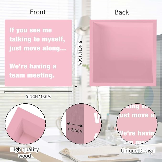 Pink Office Decor Desk Accessories Funny Office Decor Sign for Cubicle Decor or Desk Decorations for Women Home & Office Cute Desk Accessories Gifts for Women Coworker