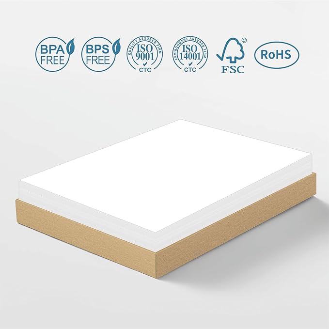 8.5" x 11" Full Sheet Labels, JIQEZNL Premium Label Sticker Paper for Laser & Inkjet Printers - 100 Sheets