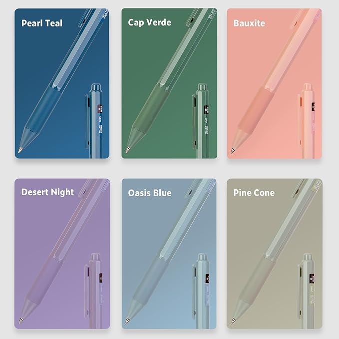 NUSIGN Gel Pens, 6 Pcs 0.5mm Black Ink Pens Fine Point Smooth Writing Pens, High-End Pens for Journaling Note Taking, Cute Office School Supplies Gifts for Adults