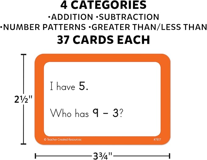 Teacher Created Resources I Have... Who Has...? Math Games Grade 1-2 (7817, Multi Color