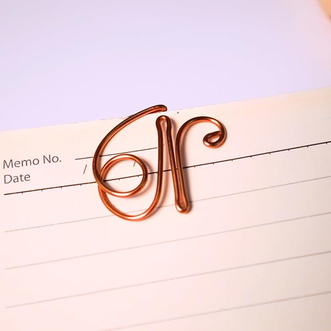 Personalized Initial Copper Bookmark, Set of 5, Handmade Copper Gift for Her, Him, Couple on Birthday, Wedding Anniversary, Alphabet Bookmark (N)