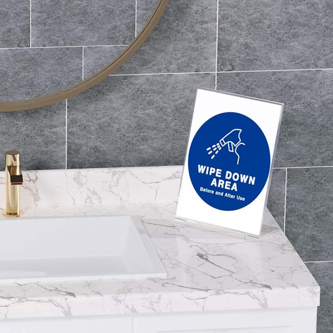 NIUBEE Acrylic Sign Holder 8.5 x 11 Inches Slanted Back, Clear Plastic Sign Holder Paper Display Table Stand for Office, Store, Restaurant (20 Pack)