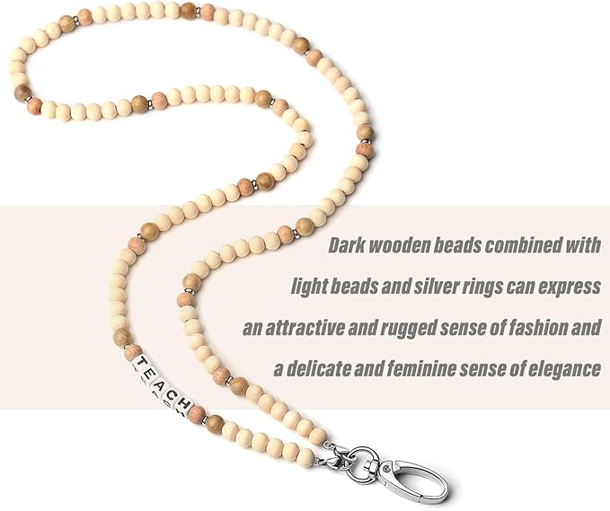SAM & LORI Teacher Lanyard Teacher Appreciation Gifts Teacher Lanyards for Id Badges and Keys Lanyards for Id Badges for Women Cute Beaded Personalized With Id Holder Valentines Christmas Day