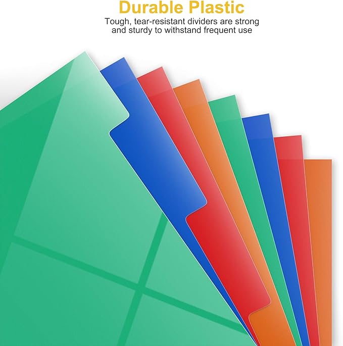 ABC life Zipper Binder with 8 Insertable Plastic Dividers, Document Folder 3 Ring Binder,Retractable Handle, Perfect for School,Project Organization, Holds 300 A4/Letter Size Papers,Black Transparent