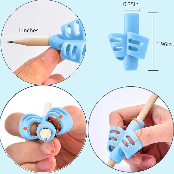 JuneLsy Pencil Grips for Kids Handwriting Pencil gripper Pencil Holder Posture Correction Training Writing AIDS for preschooler Kids toddler Children Special Needs (3 PCS)