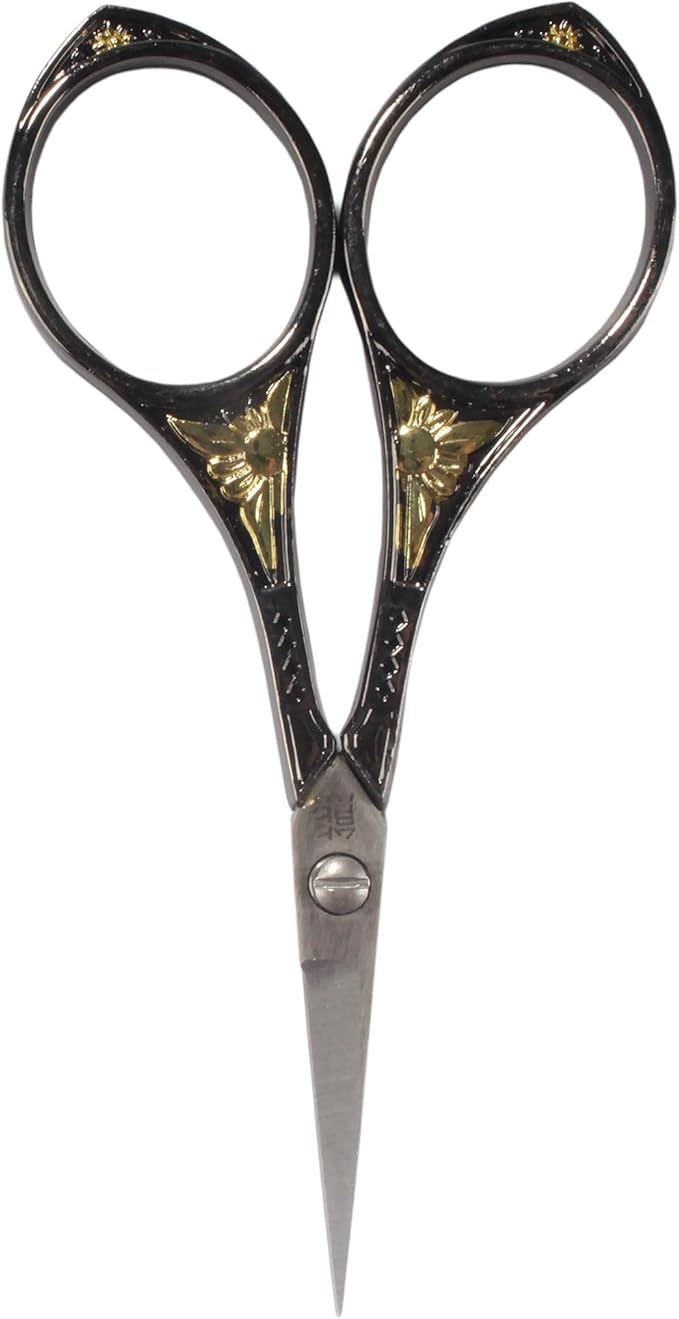 JubileeYarn Sun Motif Embroidery Craft Scissors - Black - 1 Scissor