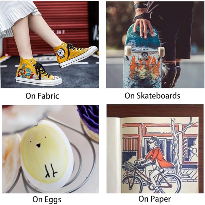 Shuttle Art Permanent Markers, 24 Colors Fine Point Assorted Colors Permanent Marker Set, Works on Plastic,Wood,Stone,Metal and Glass for Doodling, Coloring, Marking